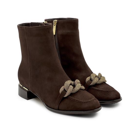 Ботильоны Ilasio Reanzoni коричневые замшевые на байке - фото 9, 4351 IR MORO