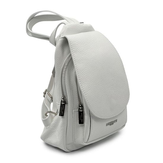 Сумка-рюкзак Renato Angi белая кожаная - фото 2,