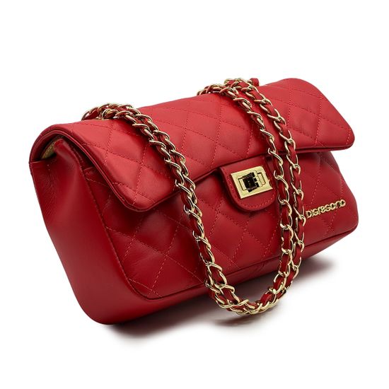 Сумка Di Gregorio красная кожаная стеганная - фото 2, 9175 DG ROSSO