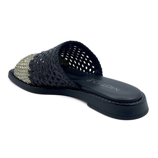 Сабо Donna Soft  кожаные плетеные черно-золотые - фото 3, MOT2233 DS