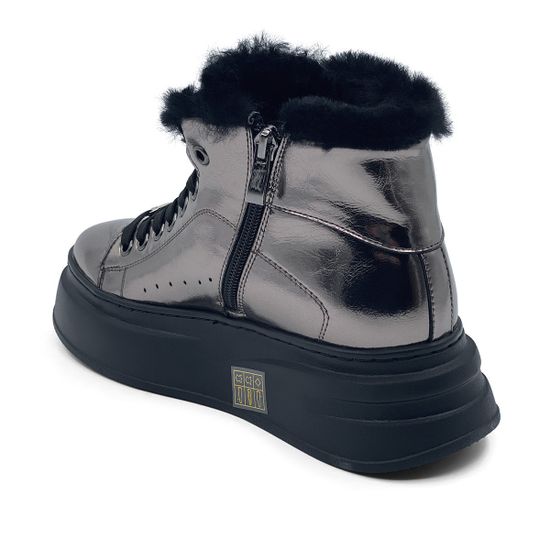 Ботинки Ilasio Renzoni серебряного цвета кожаные на меху - фото 3, 