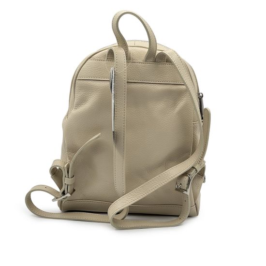 Сумка-рюкзак Di Gregorio бежевая &quot;Latte&quot; кожаная - фото 3, 8509 DG LATTE