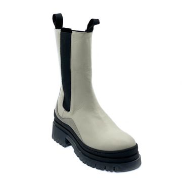 Ботинки челси Mimmu бежевые демисезонные комбинация кожи и замши - фото 2, E442E1 MIM BEIGE