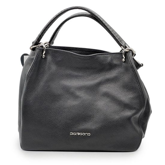 Сумка Di Gregorio черная кожаная - фото 1, 8993 DG NERO