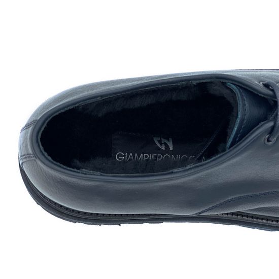 Ботинки Giampieronicola темно-синие кожаные МЕХ - фото 7, M42502 GPN