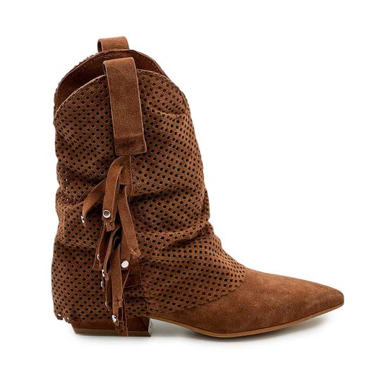 Полусапоги казаки MIMMU коричневые замшевые демисезонные - фото 1, M6726M2 MIM MORO