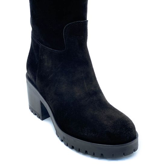 Сапоги Mimmu черные замшевые Байка - фото 5, F509K2 MIM NERO