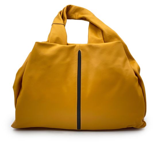 Сумка Di Gregorio желтая кожаная - фото 3, 3696 DG GIRASOLE MORO