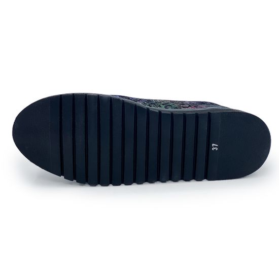 Слипоны Lab Milano кожаные перфорированные черные/мульти - фото 4, 