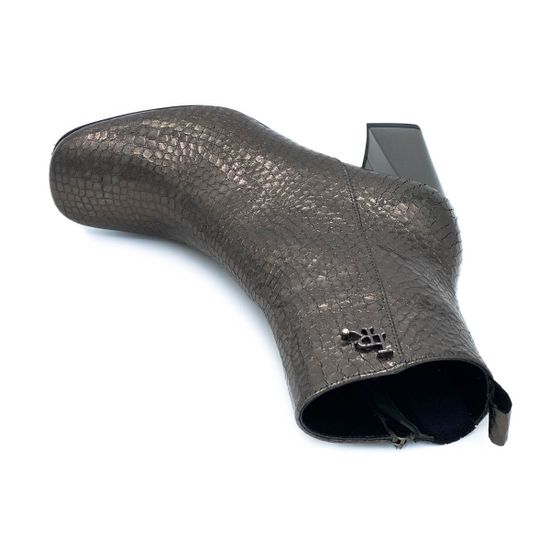 Ботильоны Ilasio Renzoni серебряные кожаные демисезонные тиснение под питона - фото 5, 6315 IR