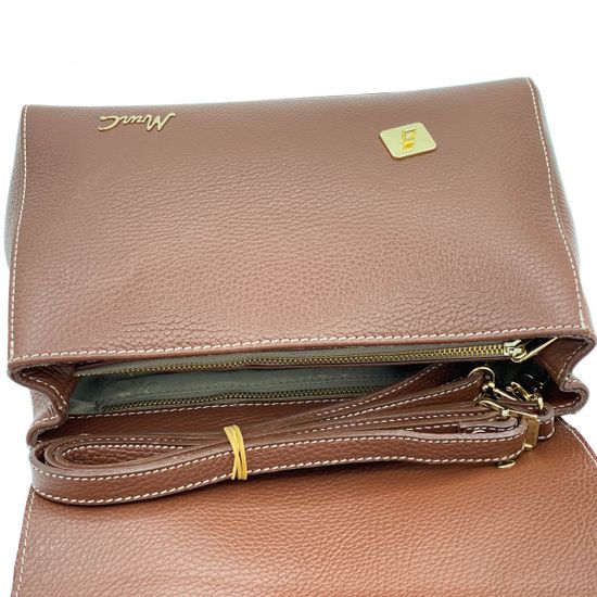 Сумочка Marina Creazioni коричневая кожаная маленькая - фото 5, B5136 MC MORO