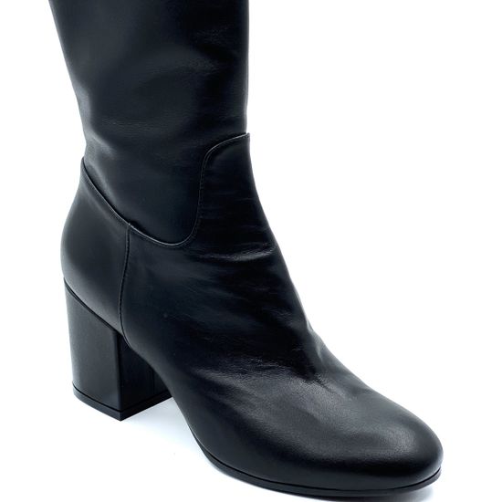 Сапоги Renzi черные кожаные демисезонные - фото 6, 