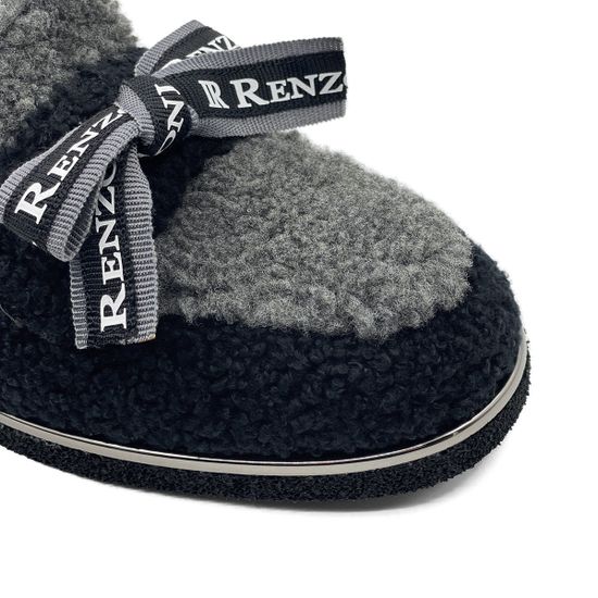 Лоферы Ilasio Renzoni черно-серые шерстяные - фото 6, 6688 IR