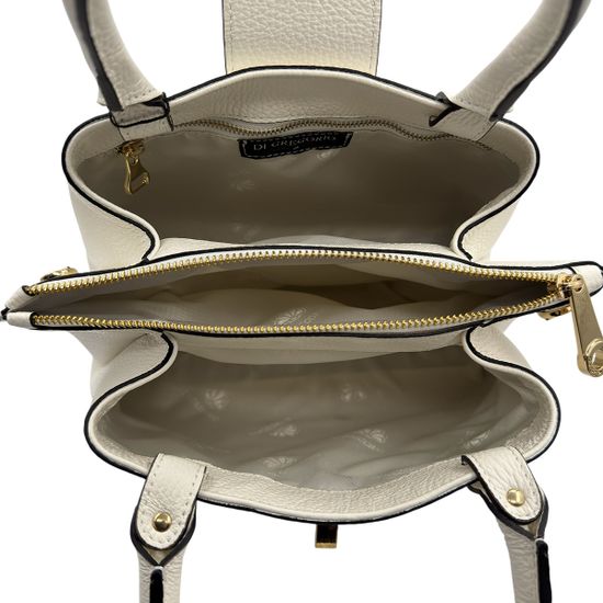 Сумка Di Gregorio белая кожаная - фото 7, 6002 DG BIANCO