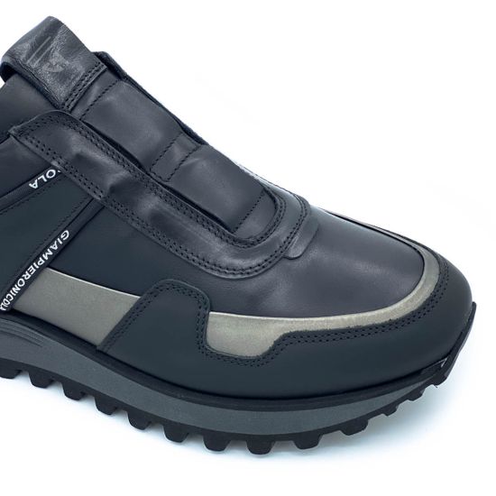 Кроссовки Giampieronicola черные кожаные Байка - фото 6, 