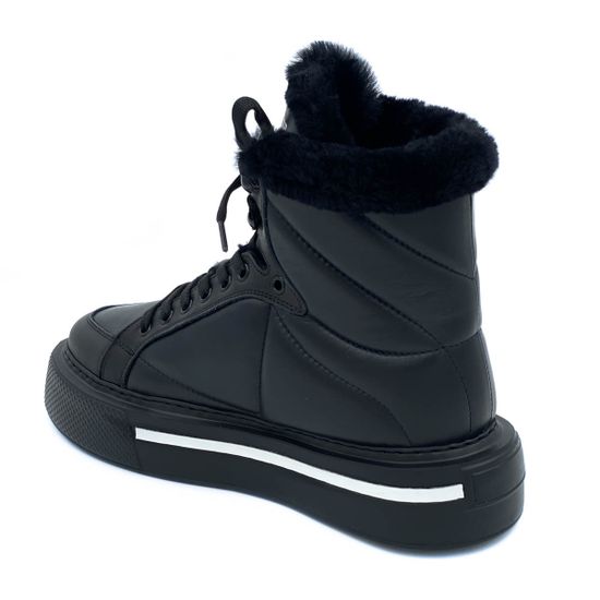 Ботинки Tuffoni черные кожаные МЕХ - фото 3, 3622002LF TUF NERO