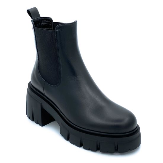 Ботинки Cover черные кожаные Байка - фото 2, 