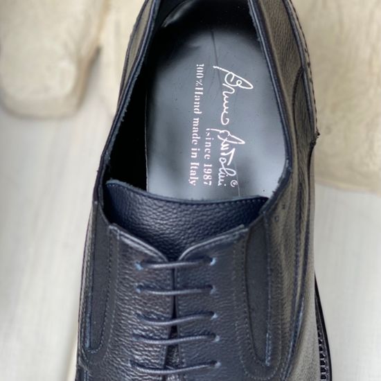 Ботинки Bruno Antolini синие кожаные демисезонные - фото 13, 