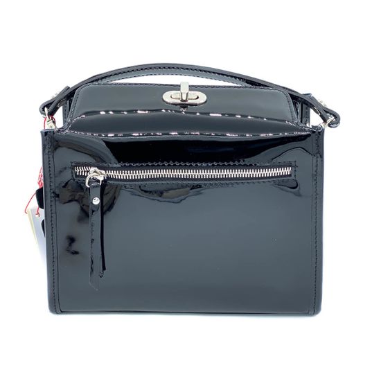 Сумочка Marina Creazioni черная маленькая комбинация замши и лака - фото 3, 