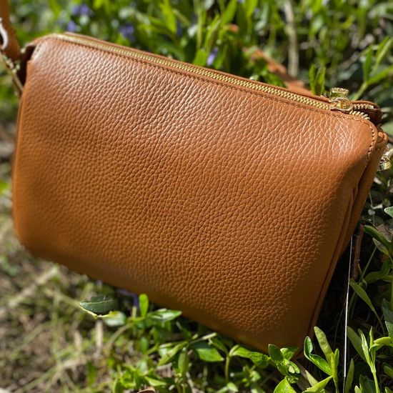 Клатч Di Gregorio рыжий кожаный - фото 2, 