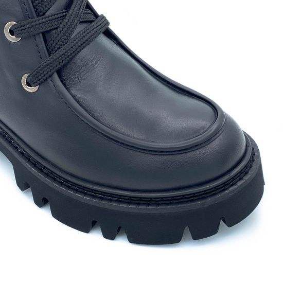 Ботинки Cover черные кожаные Байка - фото 6, 895-1-01 COV