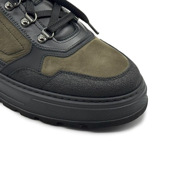 Полуботинки GIAMPIERONICOLA черные/зеленые кожа/нубук на шерстяной байке - фото 6, 45011A GPN VERDE