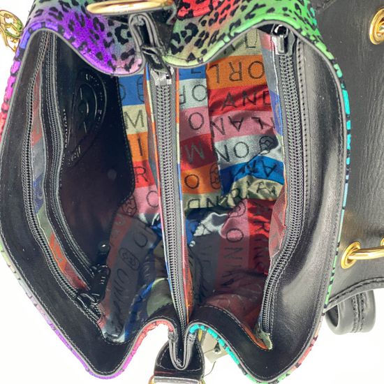 Сумка Marino Orlandi черная кожаная мультиколор - фото 7, 