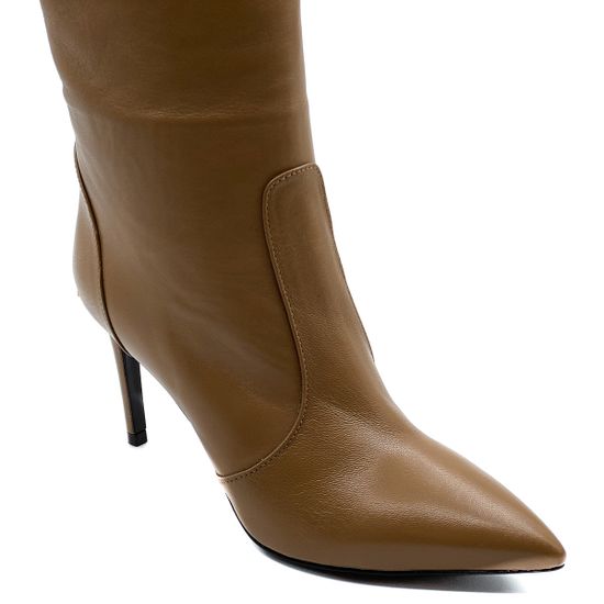 Сапоги Tiffi бежевые кожаные демисезонные - фото 6, 