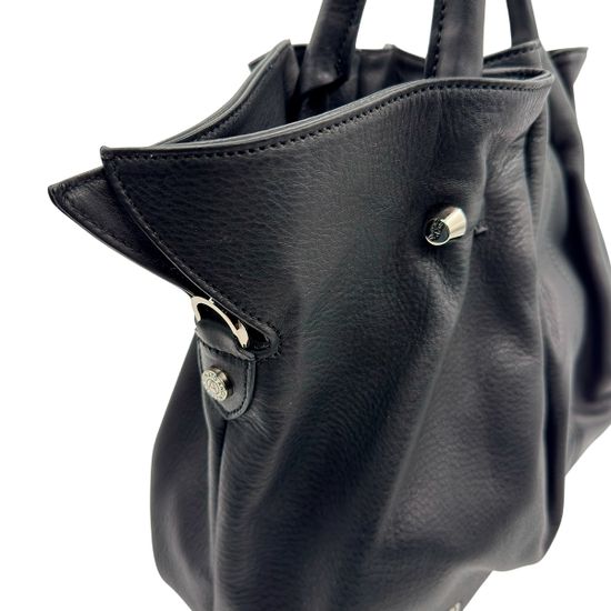 Сумка Renato Angi черная кожаная с текстильным клатчем - фото 7, 3505381 RA NERO