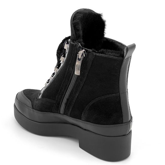 Ботинки Marzetti черные замшевые МЕХ - фото 3, 