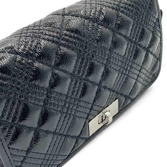 Сумка кросс-боди Marina Creazioni черная из стеганой лакированной кожи - фото 4, B6514 MC NERO LAK TRP265