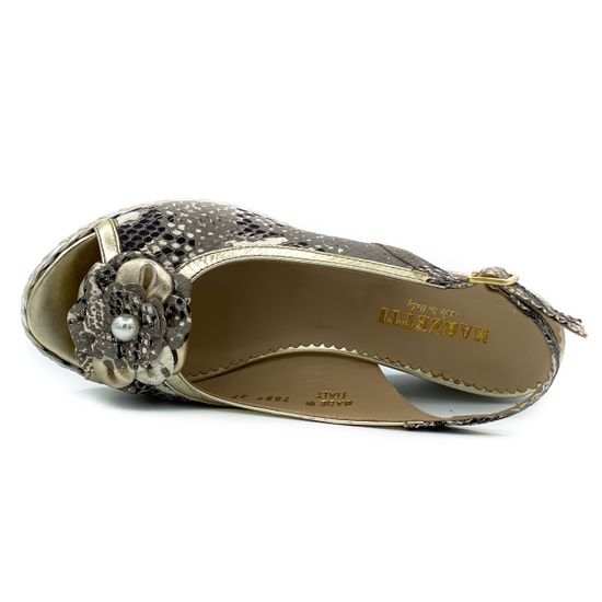 Босоножки Marzetti бежево-золотые тиснение &quot;питон&quot; - фото 5, 