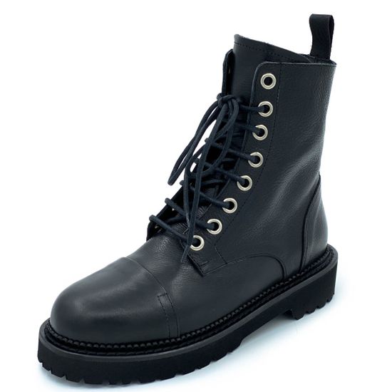 Ботинки Mimmu черные кожаные демисезонные - фото 2, 