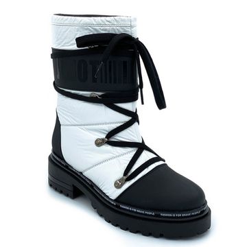 Ботинки Jeannot черно-белые МЕХ текстиль - фото 2, 70285(917) JN