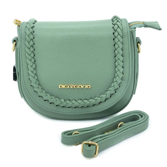 Клатч Di Gregorio зеленый кожаный - фото 1, 