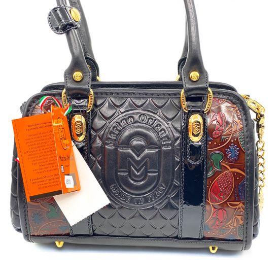 Сумка Marino Orlandi черная кожаная мультиколор - фото 6, 