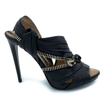 Босоножки Baldinini черные кожаные - фото 1, 166006 BAL