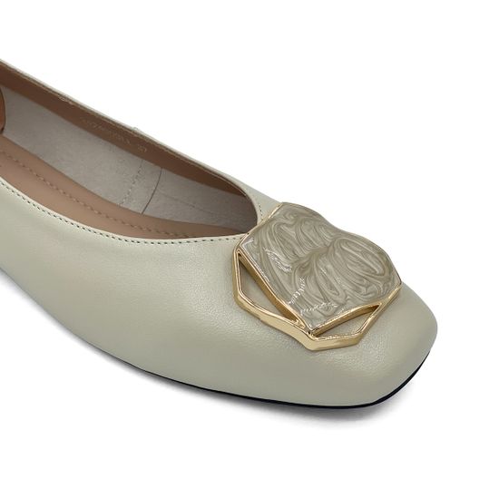 Балетки TUFFONI бежевые кожаные - фото 6, 