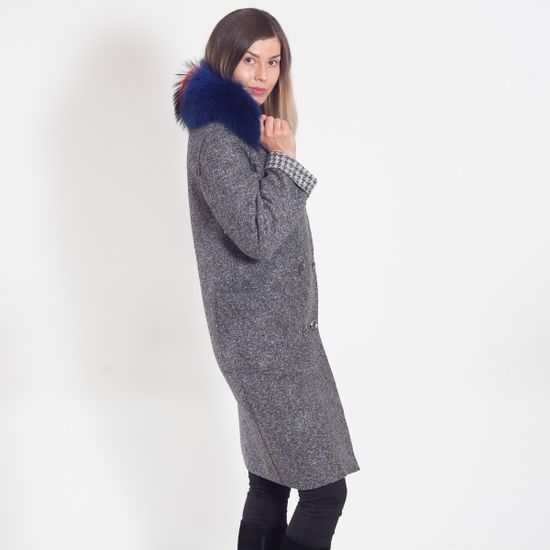 Пальто VOLPI драповое серого цвета - фото 5, 