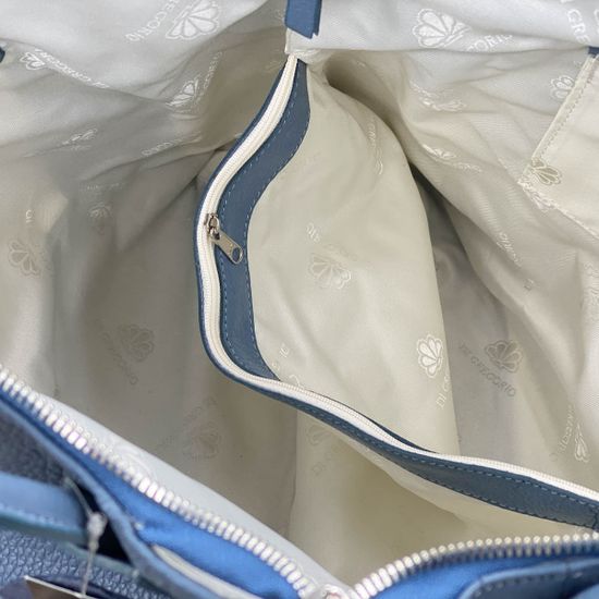 Сумка Di Gregorio голубая кожаная - фото 6, 