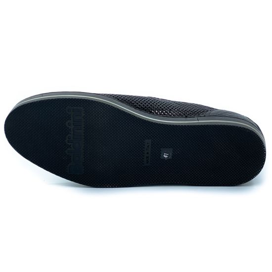 Слипоны Baldinini черные кожаные перфорированные - фото 4, 