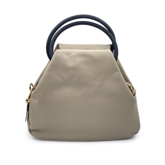 Сумка Di Gregorio бежевая кожаная - фото 3, 