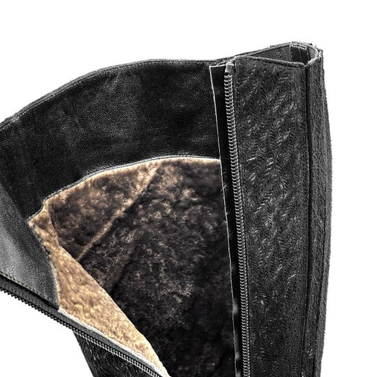 Сапоги Ilasio Renzoni черные замшевые МЕХ с лазерной обработкой - фото 5, 4600 IR