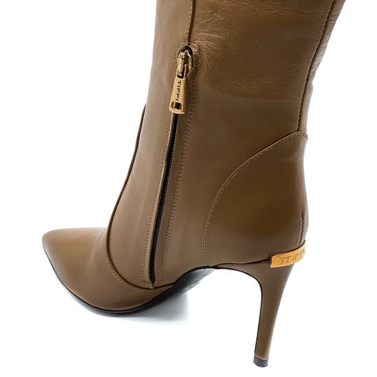 Сапоги Tiffi бежевые кожаные демисезонные - фото 7, 