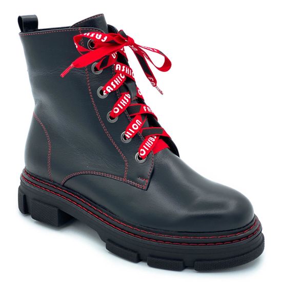 Ботинки Cover черные кожаные Байка - фото 2, 46783-1 COV