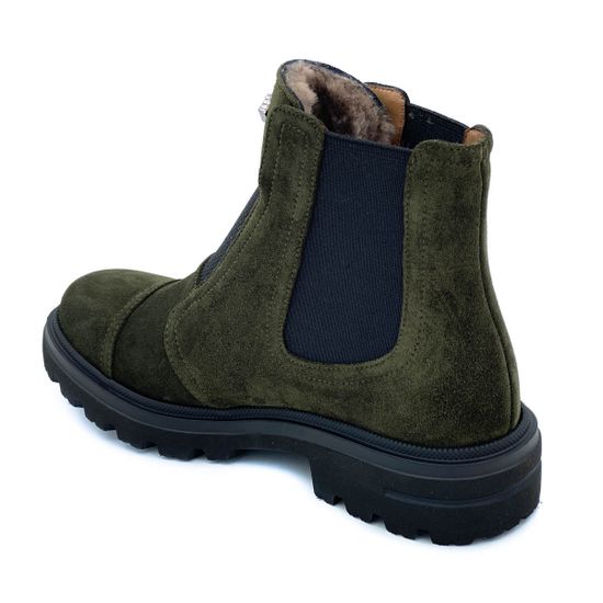 Ботинки Donna Soft зеленые замшевые МЕХ - фото 3, 