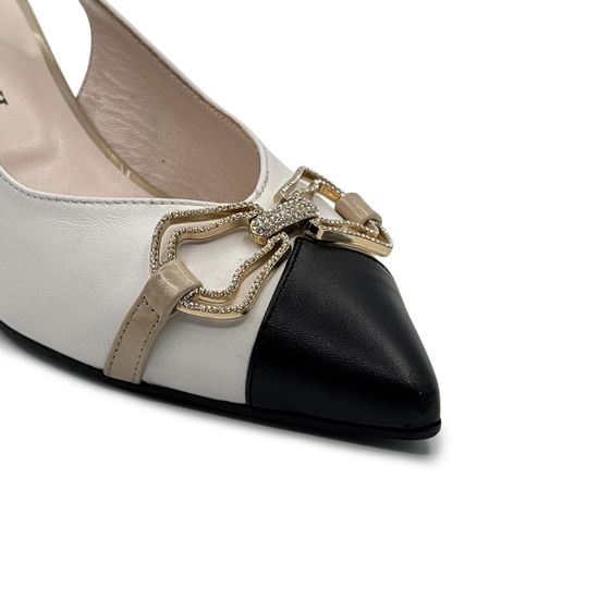 Туфли &quot;шанель&quot; Ilasio Renzoni бело-черные кожаные - фото 6, 8009 IR