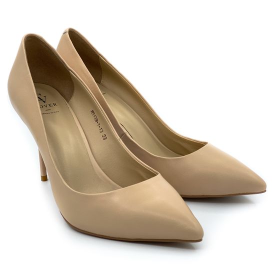 Туфли Cover бежевые кожаные - фото 7, 