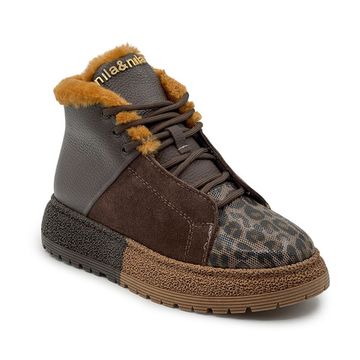 Ботинки NILA&amp;NILA коричневые кожа/замша на меху - фото 2, NO9005M NIL MORO