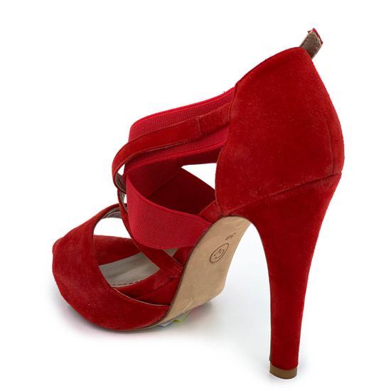 Босоножки Cover красные замшевые - фото 3, 